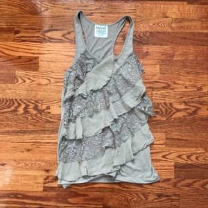 Layered grey lace tank medium New